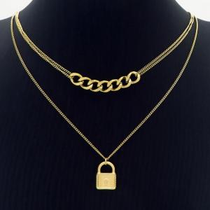 SS Gold-Plating Necklace - KN231022-SP