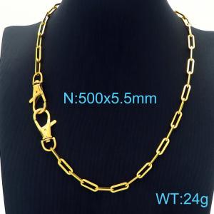 5.5mm Link Trouser Chain Stainless Steel Gold Color - KN231079-Z