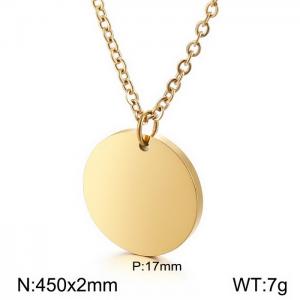Extremely simple wind mirror stainless steel round pendant necklace DIY round female short clavicle chain pendant can be engraved - KN231134-Z