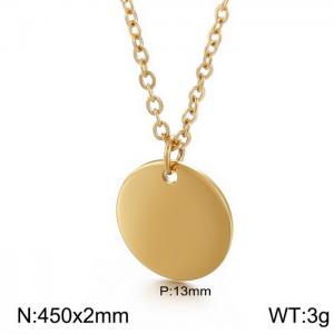 Extremely simple wind mirror stainless steel round pendant necklace DIY round female short clavicle chain pendant can be engraved - KN231136-Z