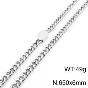 Stylish simple stainless steel Cuban chain neutral-style necklace - KN231466-Z