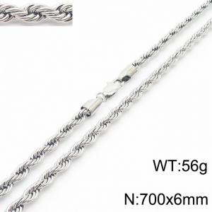 10mm Stainless Steel Cuban Chain Necklace Men's Silver Color Shiny Hip Hop Jewelry - KN231492-Z
