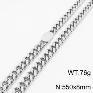 European and American personality trend stainless steel Cuban chain necklace for men - KN231576-Z