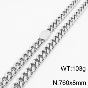 European and American personality trend stainless steel Cuban chain necklace for men - KN231580-Z