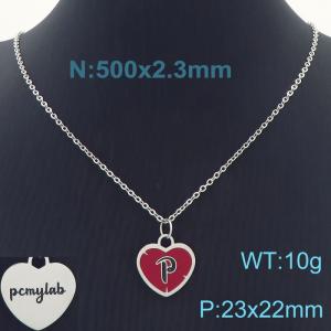 Simple Stainless Steel Red Heart Back Of Pendant Pcmylab Clavicle Chain Jewelry Necklaces - KN231693-K