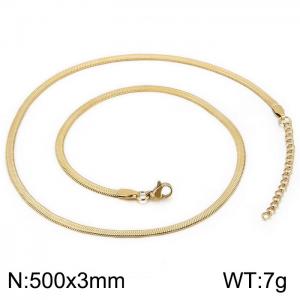 SS Gold-Plating Necklace - KN231715-Z