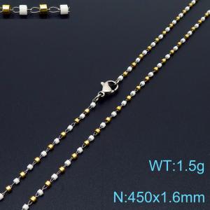 Vintage Style 450 X 1.6 mm Stainless Steel Women Necklace With Harmless Plastic Yellow & White Beads - KN231846-Z