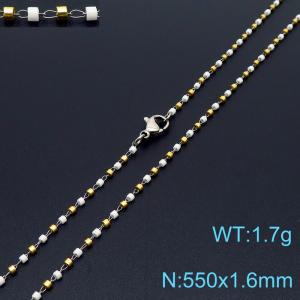 Vintage Style 550 X 1.6 mm Stainless Steel Women Necklace With Harmless Plastic Yellow & White Beads - KN231848-Z