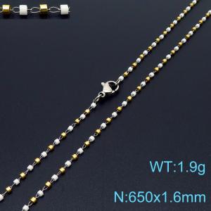 Vintage Style 650 X 1.6 mm Stainless Steel Women Necklace With Harmless Plastic Yellow & White Beads - KN231850-Z
