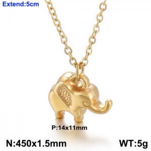 Stainless steel cute lucky necklace - KN231950-Z