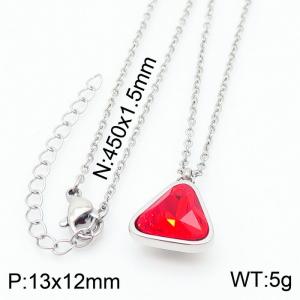 Plating Triangle Women Pendant Necklace Red Color - KN231978-K