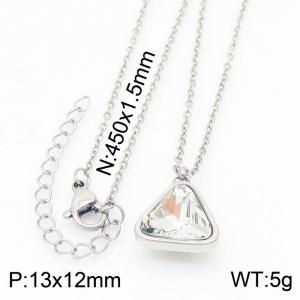 Plating Triangle Women Pendant Necklace Silver Color - KN231979-K