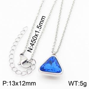 Plating Triangle Women Pendant Necklace Blue Color - KN231982-K