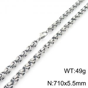 Simple ins style stainless steel lobster buckle imperial chain necklace for men and women - KN232017-Z
