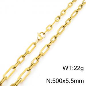 Minimalist neutral stainless steel geometric chain necklace - KN232034-Z