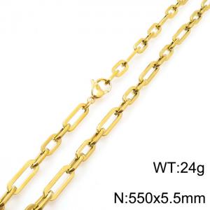 Minimalist neutral stainless steel geometric chain necklace - KN232035-Z