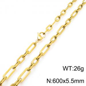 Minimalist neutral stainless steel geometric chain necklace - KN232036-Z