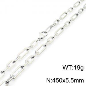 Minimalist neutral stainless steel geometric chain necklace - KN232040-Z