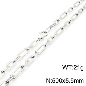 Minimalist neutral stainless steel geometric chain necklace - KN232041-Z