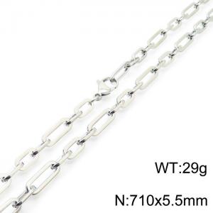 Minimalist neutral stainless steel geometric chain necklace - KN232045-Z