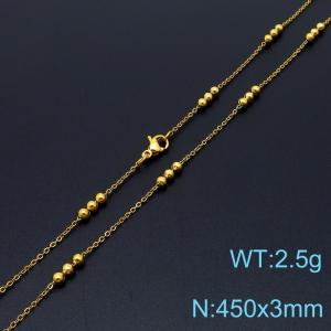 Simple fashion cold style stainless steel Interlocked bead chain chain necklace - KN232156-Z