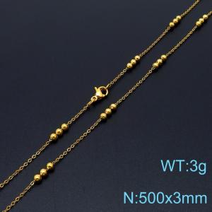 Simple fashion cold style stainless steel Interlocked bead chain chain necklace - KN232157-Z