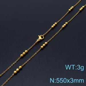 Simple fashion cold style stainless steel Interlocked bead chain chain necklace - KN232158-Z