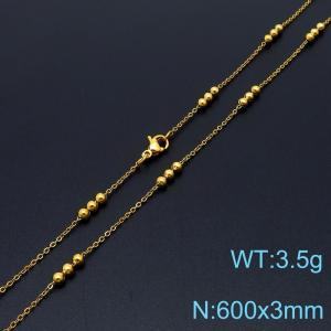 Simple fashion cold style stainless steel Interlocked bead chain chain necklace - KN232159-Z