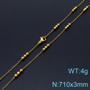 Simple fashion cold style stainless steel Interlocked bead chain chain necklace - KN232161-Z
