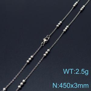 Simple fashion cold style stainless steel Interlocked bead chain chain necklace - KN232163-Z