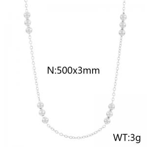 Simple fashion cold style stainless steel Interlocked bead chain chain necklace - KN232164-Z