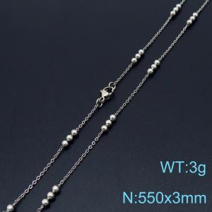 Simple fashion cold style stainless steel Interlocked bead chain chain necklace - KN232165-Z