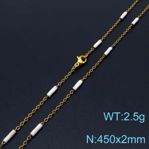 Stainless steel 450x2mm  welding chain minimalist design sense INS style trendy white  charm gold necklace - KN232240-Z