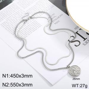 Stainless steel multi-layer necklace pendant - KN232330-Z