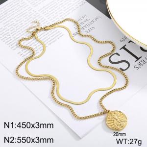 Stainless steel multi-layer necklace pendant - KN232331-Z