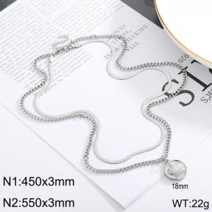 Stainless steel multi-layer necklace pendant - KN232332-Z