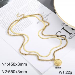 Stainless steel multi-layer necklace pendant - KN232333-Z