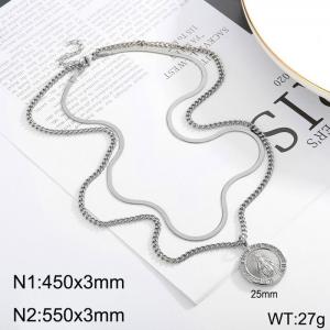 Stainless steel multi-layer necklace pendant - KN232334-Z