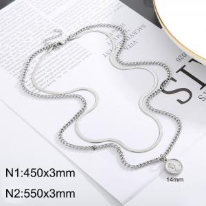 Stainless steel multi-layer necklace pendant - KN232336-Z