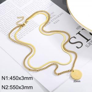 Stainless steel multi-layer necklace pendant - KN232339-Z