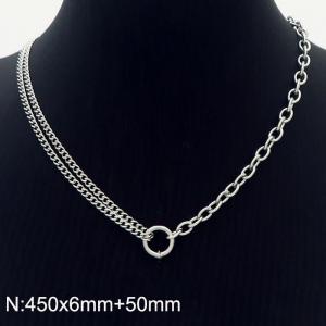 450mm Women Silver Color Stainless Steel Double Style Chains Bracelet - KN232437-Z