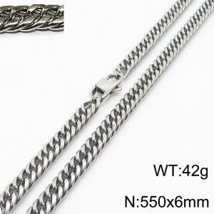 550X6mm Men Cuban Chain Necklace with Modified Lobster Clasp - KN232809-ZZ