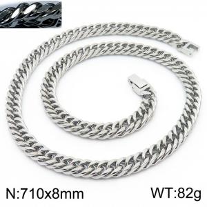 Korean version of personality unisex encrypted riding crop chain jewelry buckle necklace - KN233100-ZZ