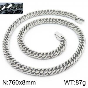 Korean version of personality unisex encrypted riding crop chain jewelry buckle necklace - KN233101-ZZ