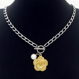 SS Gold-Plating Necklace - KN233113-BJ