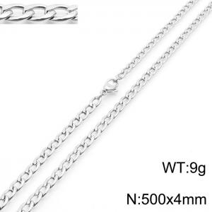 4mm Silver Color Stainless Steel Chain Necklace For Women Men Fashion Jewelry - KN233502-Z