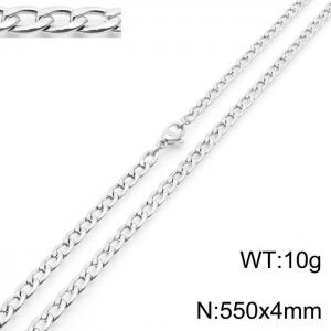 4mm Silver Color Stainless Steel Chain Necklace For Women Men Fashion Jewelry - KN233503-Z