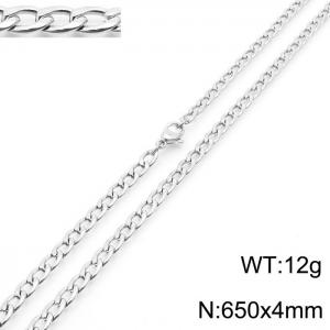4mm Silver Color Stainless Steel Chain Necklace For Women Men Fashion Jewelry - KN233505-Z