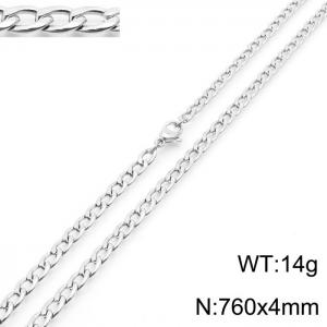 4mm Silver Color Stainless Steel Chain Necklace For Women Men Fashion Jewelry - KN233507-Z