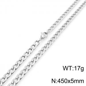 5mm Silver Color Stainless Steel Chain Necklace For Women Men Fashion Jewelry - KN233508-Z